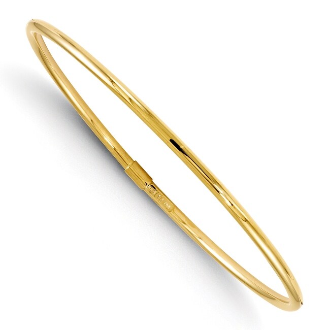 Italian 10k Yellow Gold Slip-On Bangle - 7 inches